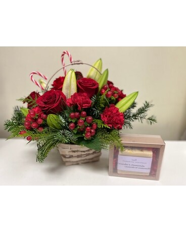 Celebration holidays basket arrangement Flower Arrangement