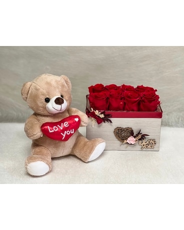 Handmade Preserved Roses in a Box with LED Light Dried Flowers
