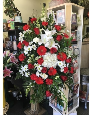 Treasured Memories Standing Spray by Vivian Flower Arrangement