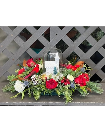 House In The tome centerpiece Flower Arrangement