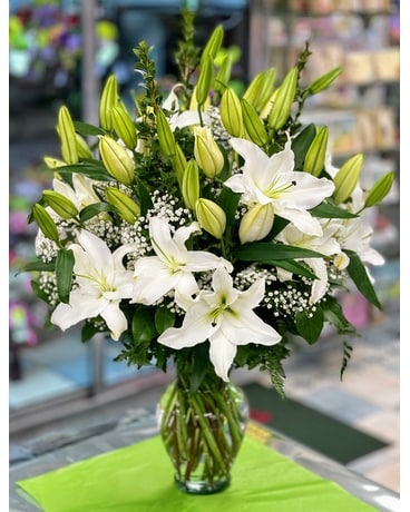 All White Lily Bouquet