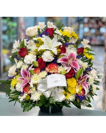 Colorful Floral Small Floor Basket