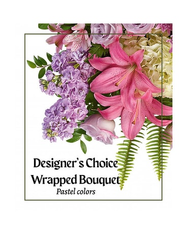 Designer’s Choice Wrapped Bouquet Pastel Colors