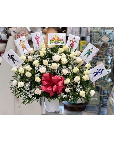 Power Ranger White Rose Basket