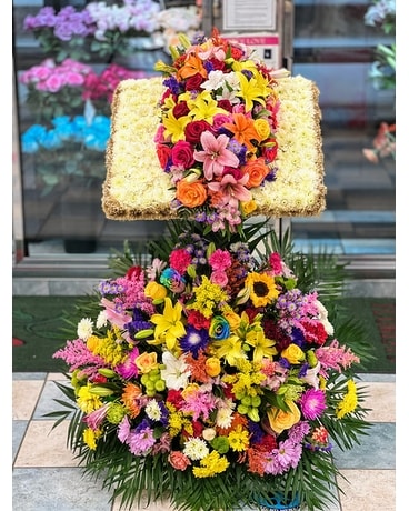 Funeral Cross - Celtic Cross with Green Nimbus in Brooklyn NY - Marine  Florists