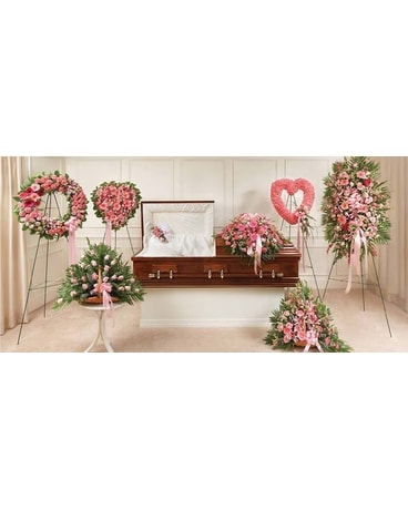 All Pink Flowers Sympathy Collection