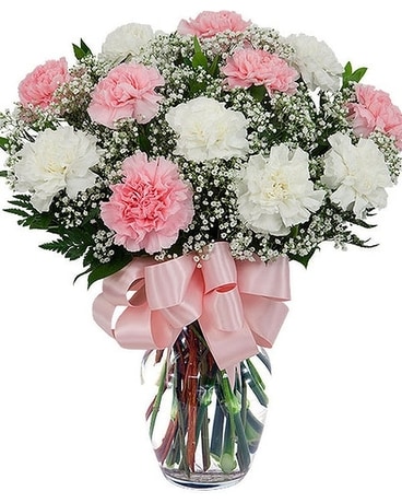 Cotton Candy Carnations Flower Arrangement