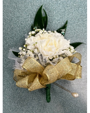 White Carnation Corsage in Brooklyn NY - Marine Florists