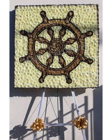 Funeral Custom - Captain's Wheel Funeral Arrangement