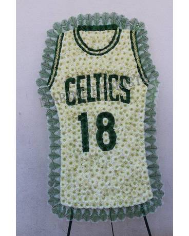 Funeral Custom - Celtics Jersey Funeral Arrangement