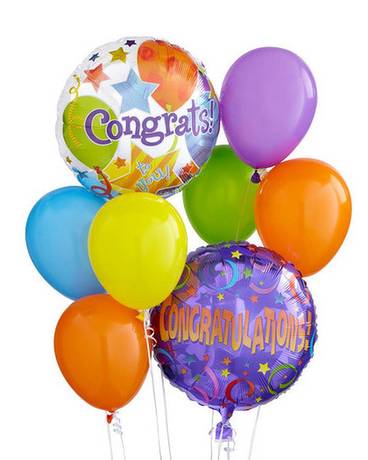 Congratulations Balloon Bouquet Flower Arrangement