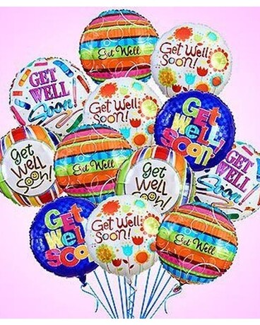 Get Well Soon Balloon Bunch with Teddy Bear in Bronx, NY | Baezas Flowers  and Decorations