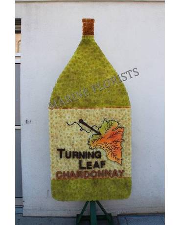 Turning Leaf Chardonnay Bottle Funeral Arrangement