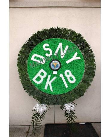 Funeral Custom - DSNY BK 18 Logo Funeral Arrangement