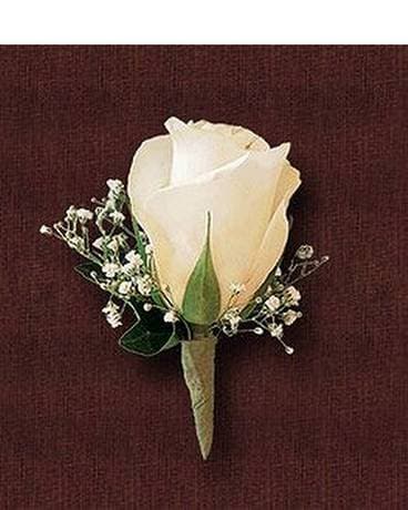 White Rose Boutonniere Boutonniere