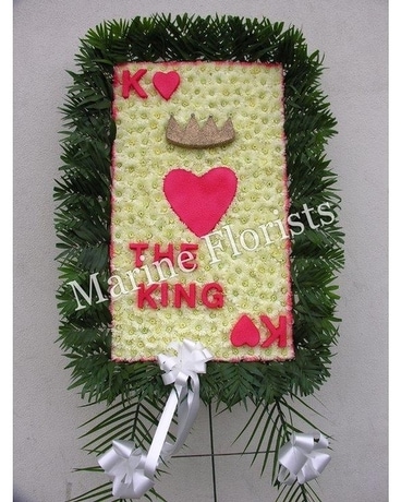 Kings of Hearts Card with Crown Flower Arrangement