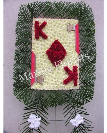 King of Diamonds with Ax Flower Arrangement