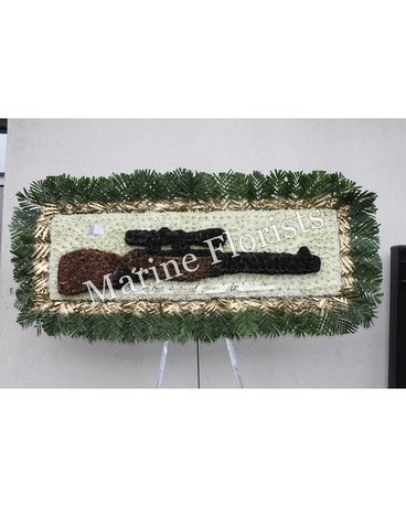 Rifle with Scope Flower Arrangement