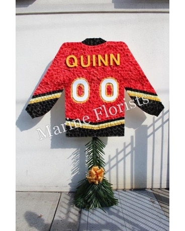 Calgary Flames NHL Jersey Flower Arrangement
