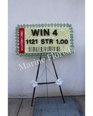 Win 4 $1 NY Lottery Ticket Flower Arrangement