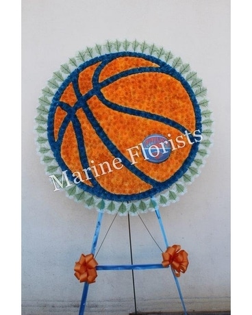 NY Knicks Basketball Flower Arrangement