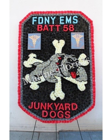 FDNY EMS Junkyard Dogs Flower Arrangement