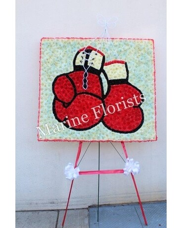 Boxing Gloves Flower Arrangement