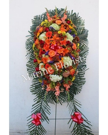 Fall Tones Easel Spray Flower Arrangement