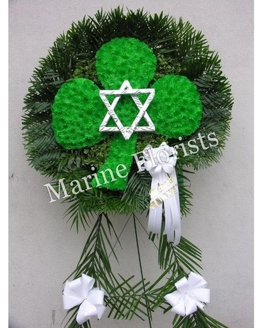 Shamrock with Star of David Flower Arrangement