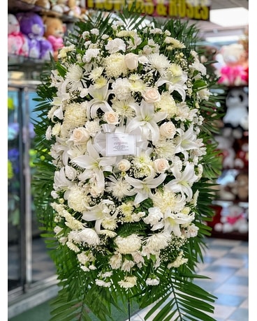 Funeral Spray - All White Sympathy Arrangement