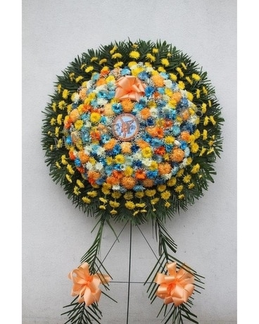 East New York Bus Depot Wreath With Emblem Sympathy Arrangement