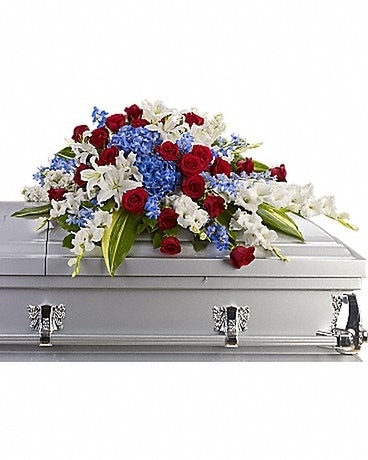 Distinguished Service Casket Spray Sympathy Arrangement