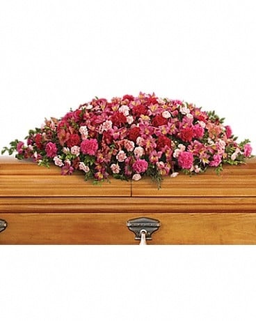 A Life Loved Casket Spray Sympathy Arrangement