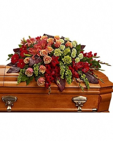 A Fond Farewell Casket Spray Sympathy Arrangement