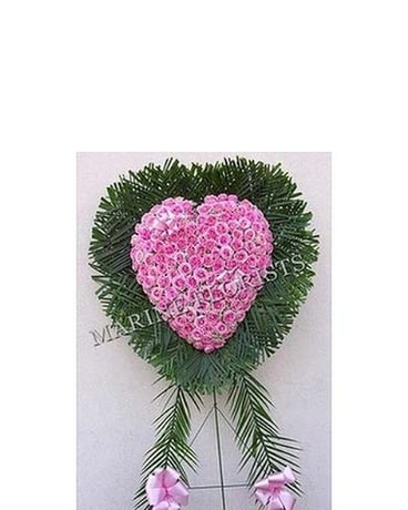 Funeral Heart - All Roses Sympathy Arrangement