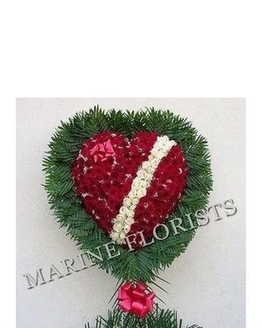 Funeral Broken Heart - All Roses Sympathy Arrangement