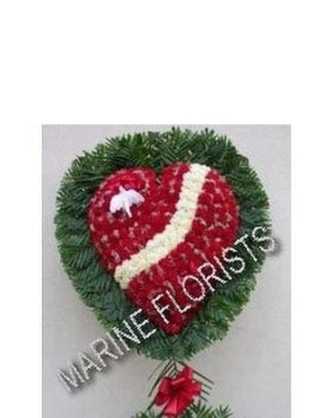 Funeral Broken Heart - Carnations Sympathy Arrangement