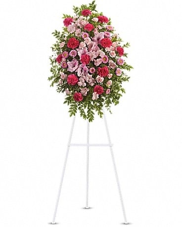 Pink Tribute Spray Funeral Arrangement