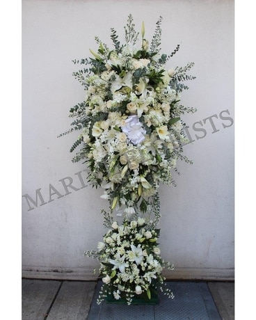 Dad Lamb Cross Flower Arrangement