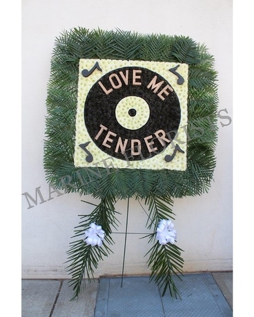 Love Me Tender Vinyl Record Flower Arrangement