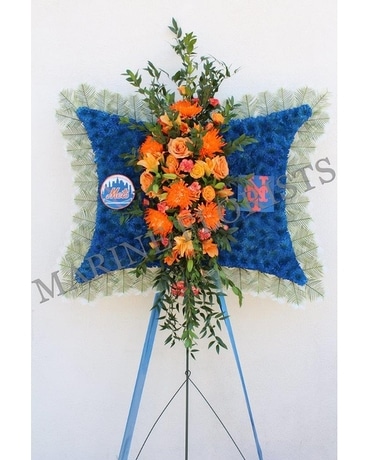 Mets Pillow Flower Arrangement