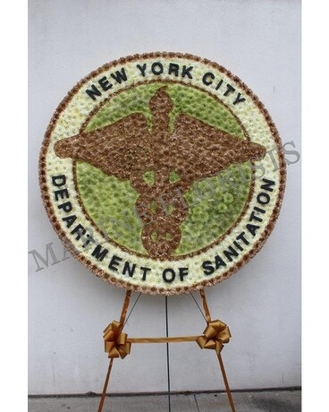 Dept. of Sanitation Logo Flower Arrangement