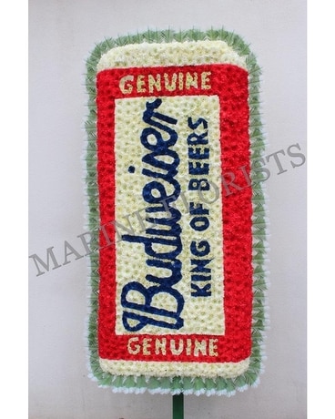 3D Budweiser Can Flower Arrangement