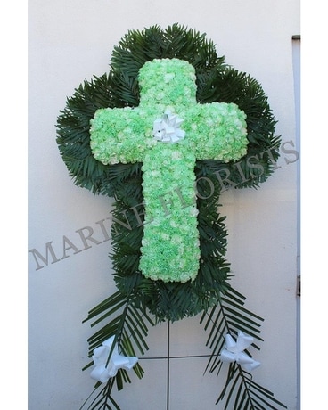 Green Cross Flower Arrangement