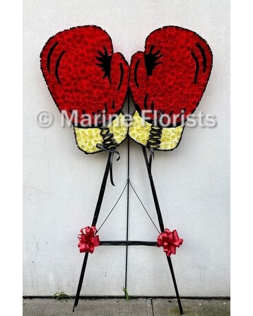 Boxing Gloves Flower Arrangement