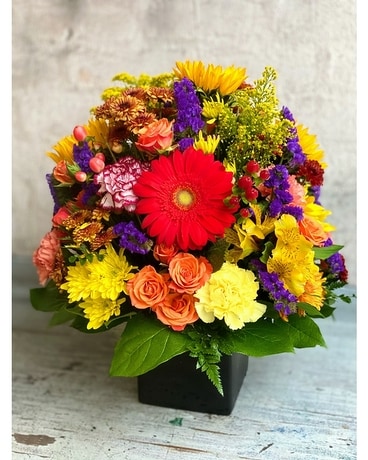 Radiant Rainbow Flower Arrangement