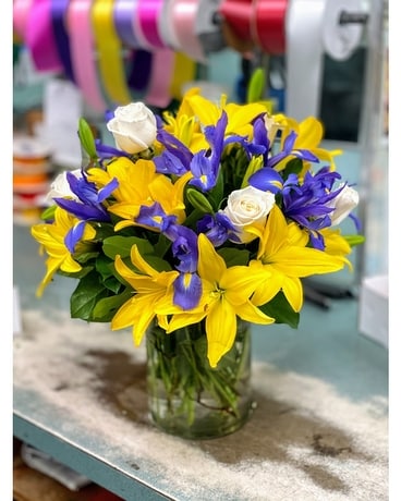 Royal Canary Blooms Flower Arrangement