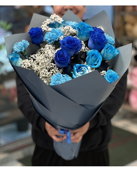 Blue Carnations Bouquet