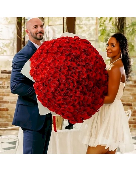 open lace back dress Premade Prom Bouquets - Red | Flower Moxie main image 0