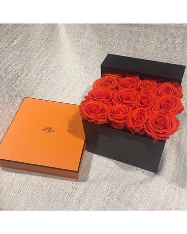 Preserved Orange or yellow  Roses Forever